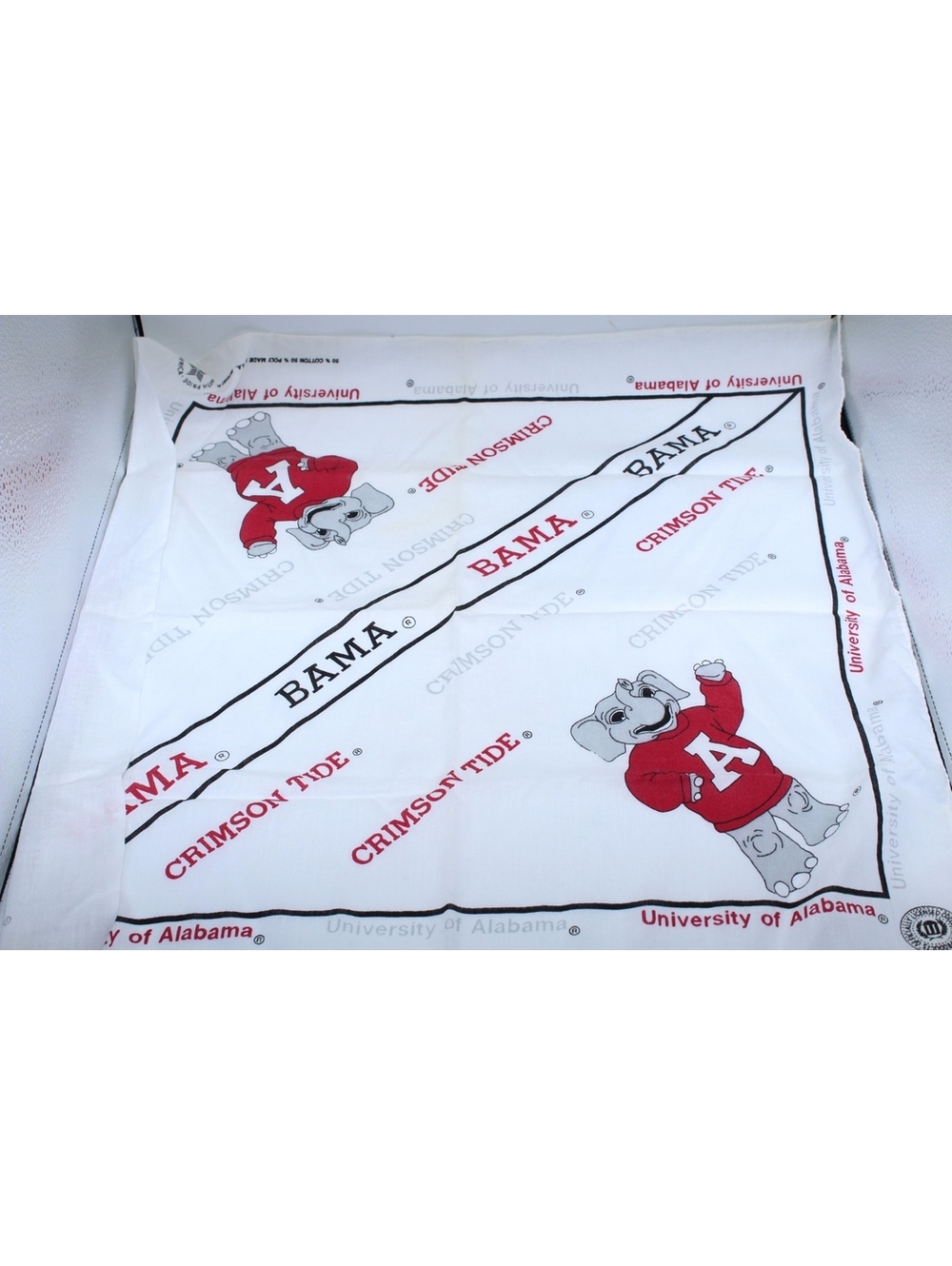 Vintage University of Alabama Crimson Tide Roll Tide BAMA Bandana Handkerchief